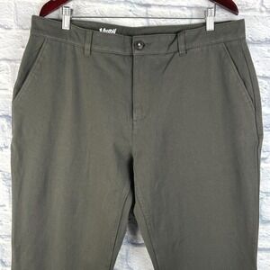 Mugsy Men Brooks Chino Pants Olive Green Rayon Stretch Twill Size 38X30